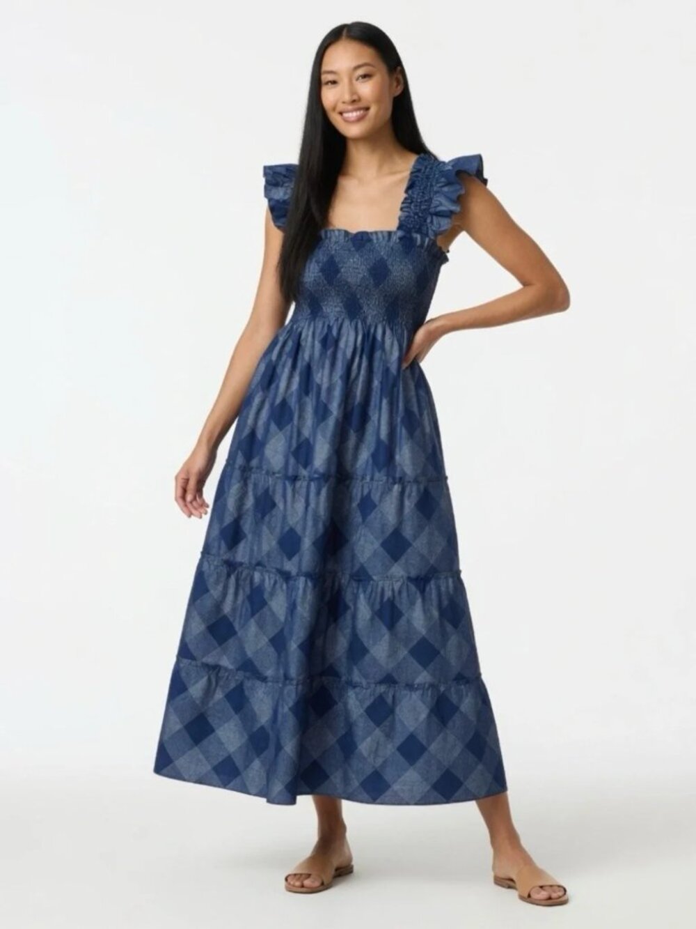 Hill House Ellie Nap Dress Navy Glitter Check